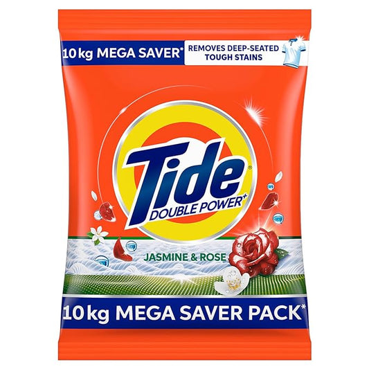 Tide Plus Double Power Washing Detergent Powder (Jasmine & Rose) - 10 Kg