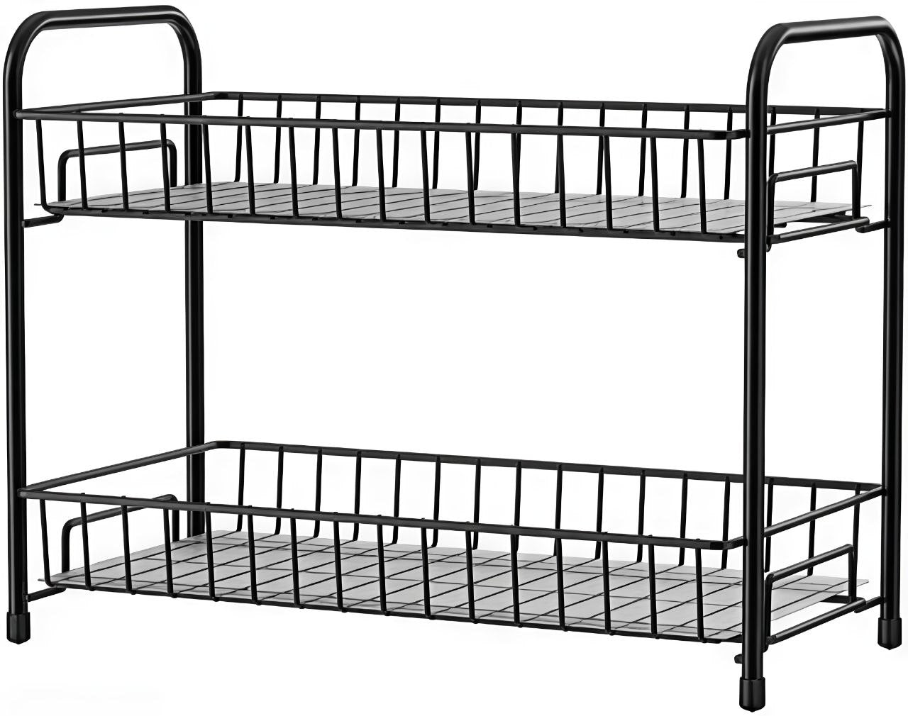 2 Tier Foldable Kitchen Spice Rack for Countertop, Bathroom, Storage Shelf Seasoning Organizer Kitchen Cabinet Holder