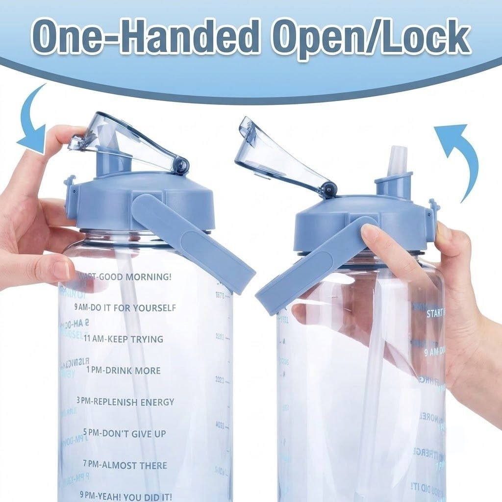 2 Litre Water Bottle with Time Markings, Big Water Bottle Motivational Water Bottle, Clear Water Bottle Plastic Water Bottle