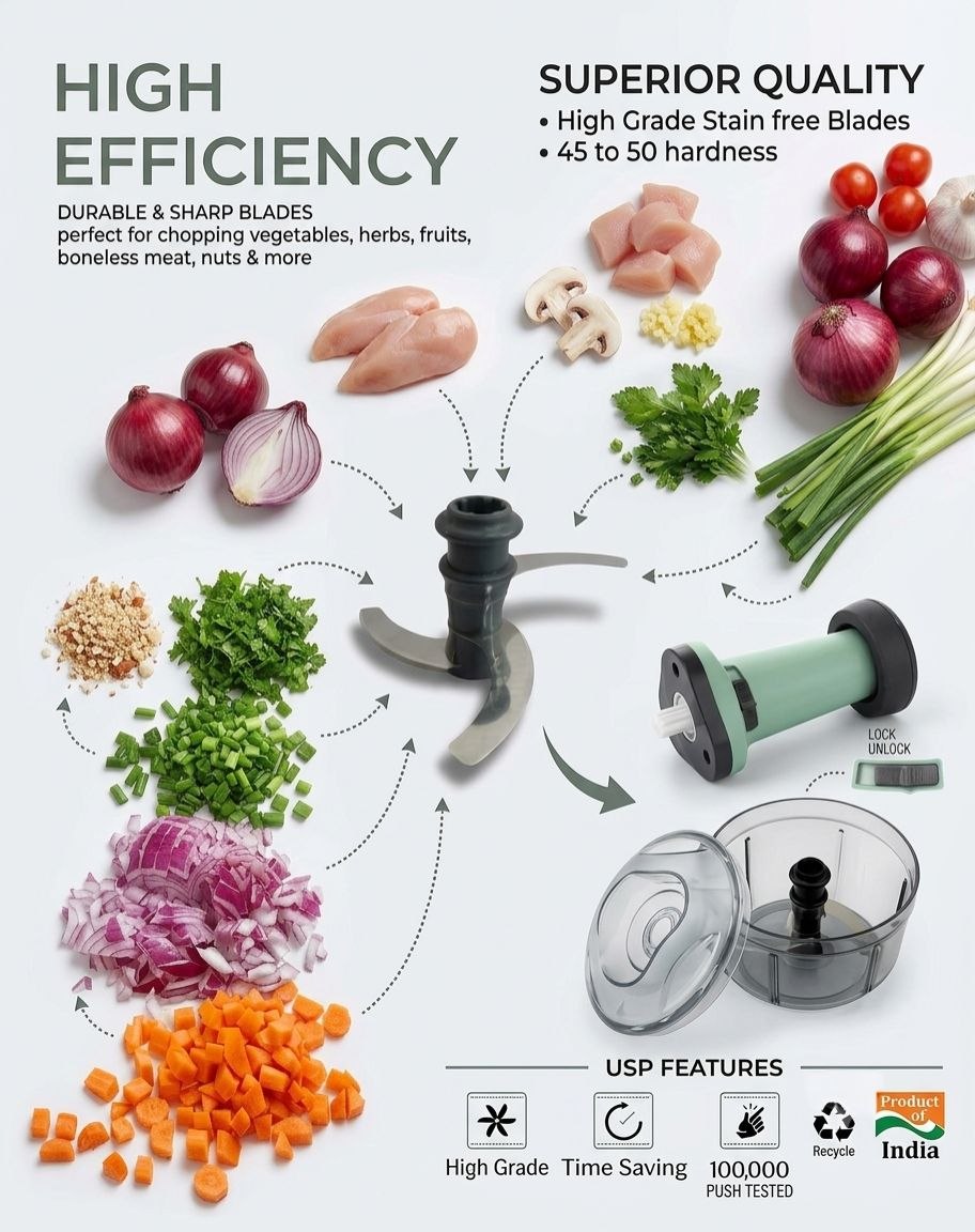 800ML Manually Handy Chopper Mixer Cut For Vegetable Crush Chopper